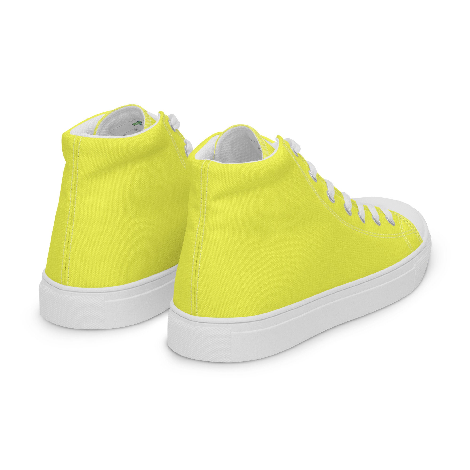 Mens Canary Yellow High Top Canvas Shoes Men s Bright Yellow Sneakers Etsy
