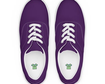 Men’s Deep Purple lace-up canvas shoes, Men's Royal Purple Sneaker, Purple Runners