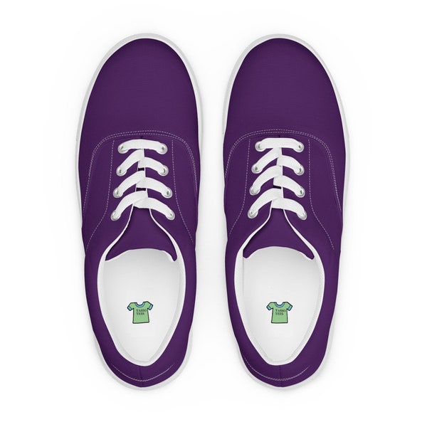 Men’s Deep Purple lace-up canvas shoes, Men's Royal Purple Sneaker, Purple Runners