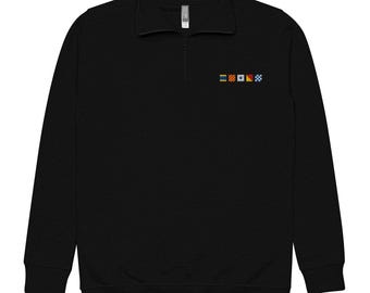 DYSON spelled out with Embroidered Nautical Signal Flags Unisex fleece pullover