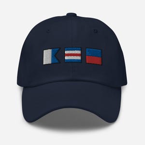 ACE spelled out with Embroidered Nautical signal Flags Dad hat, Custom Flag Hat