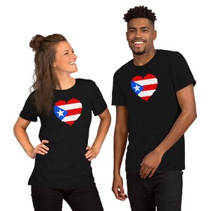 Puerto Rico Flag Heart Unisex t-shirt, I Love Puerto Rico Tee