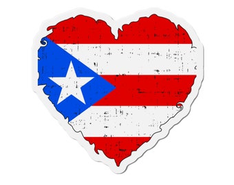 Puerto Rico Flag Heart Shape Die-Cut Magnets, I love Puerto Rico refrigerator Magnet