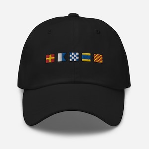 RANDY spelled out with Embroidered Nautical Flags Dad hat, Semaphore Flag Hat