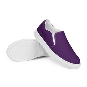 Men’s Deep Purple slip-on canvas shoes, Royal Purple Casual Summer Shoes