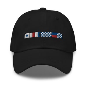 SHANNEN spelled out with Nautical Flags Dad hat, Semaphore Flag Cap, Nautical Gift