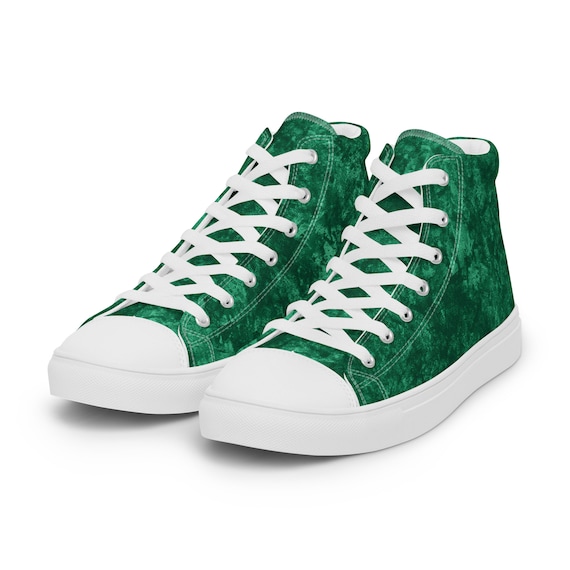 verdrietig Samuel Ontwijken Emerald Green Dames hoge top canvas schoenen - Etsy België