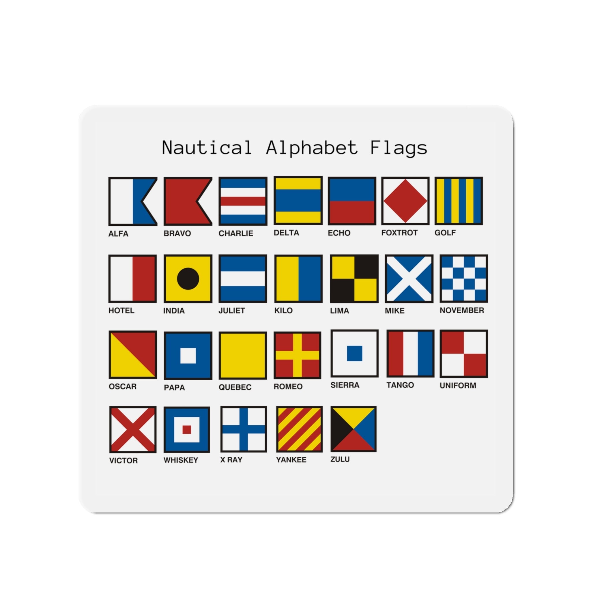 Nautical Alphabet Flags Refrigerator Semaphore Flags