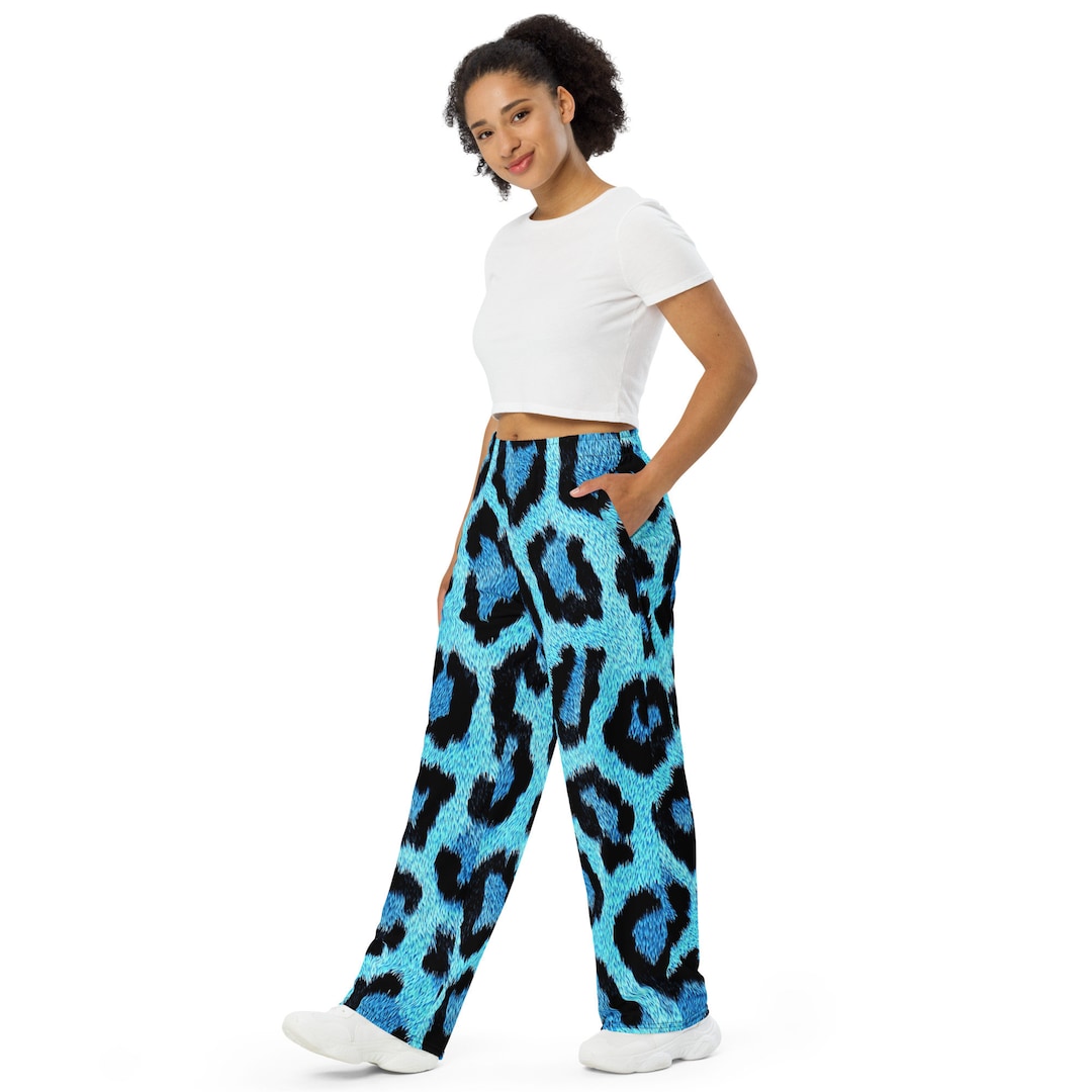 Casual Leopard Print Paneled Wide-leg Pants main image 1
