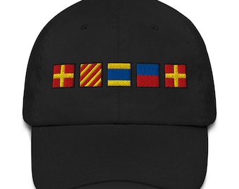 RYDER spelled out with Embroidered Nautical Signal Flags Dad hat