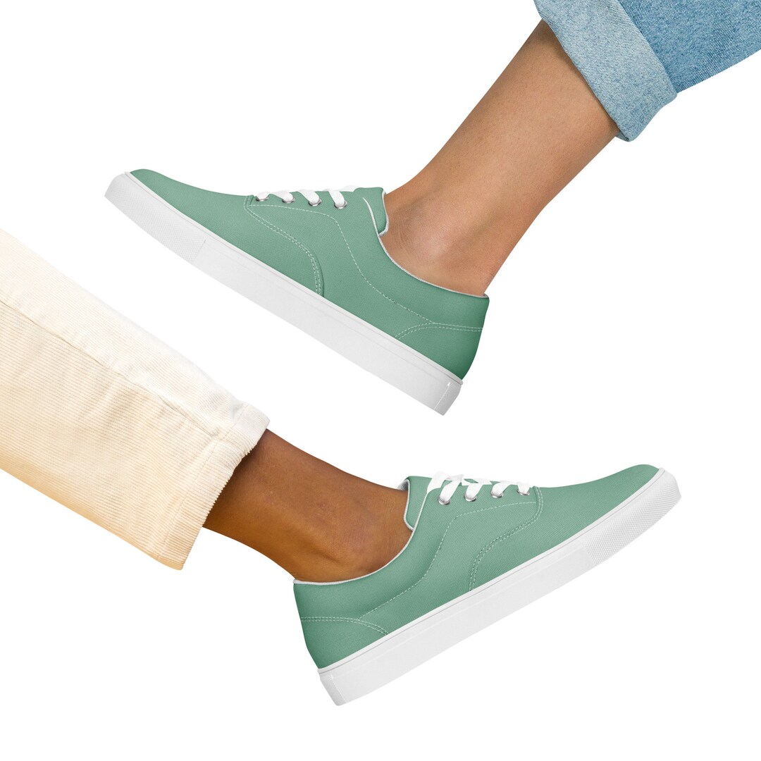 Abstract Green Marble Canvas Shoes