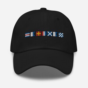 CARTMAN spelled out with Nautical Flags Dad hat, Personalized Semaphore Flags Cap
