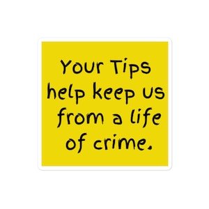 Funny Tip Jar Bubble-free sticker with yellow background