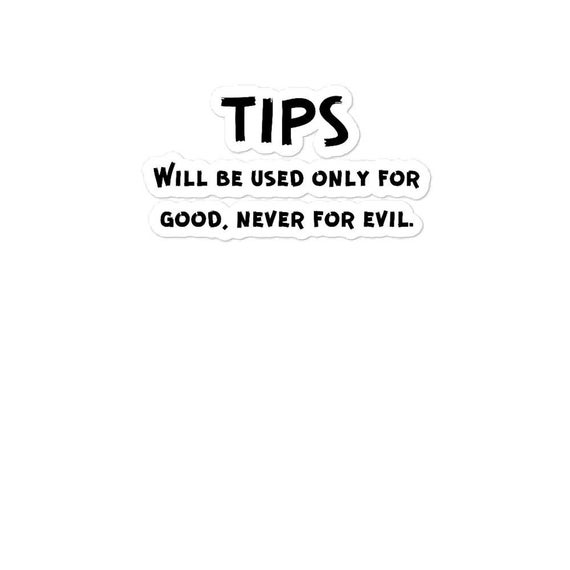 Funny Tip Jar Signs Bubble-free Stickers Tips Will Only Be - Etsy Funny Tip Jar Signs Bubble-free Stickers Tips Will Only Be - Etsy