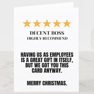 Carte de vœux de Noël de l’employeur patron