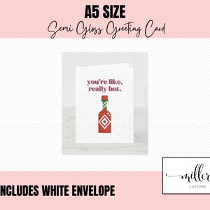 Vous êtes comme, vraiment chaud | Carte Saint-Valentin | Carte de vœux | Sauce piquante | Mari Femme Petit Ami Petite amie Carte de partenaire