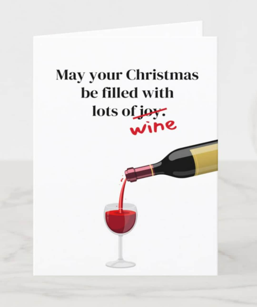May Your Christmas Be Filled With Wine Merry Christmas Holiday Etsy