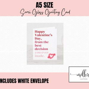 La meilleure décision que vous ayez jamais prise | Carte Saint-Valentin | Carte de vœux | Mari Femme Petit Ami Petite amie Carte de partenaire
