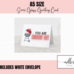Smokin' Hot Smoker BBQ Barbecue | Valentine's Day Card | Couple's Card | Greeting Card | Husband Love Wife Partner Card