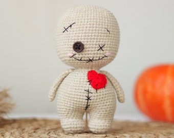 Voodoo doll crochet pattern. Amigurumi decor Halloween