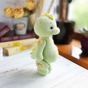 Dinosaur crochet pattern in englich. Dragon amigurumi pattern. PDF tutorial