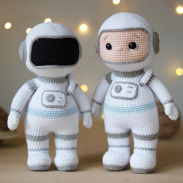 ASTRONAUT Häkelanleitung in Englisch. Amigurumi Raumfahrer mit dem Planeten. Kosmonaut DIY.