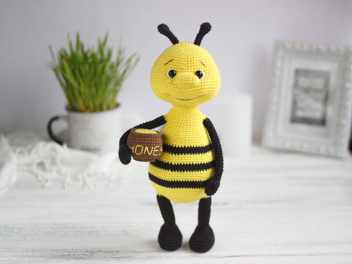 Honey Bee Toy for Kids. Stuffed Bumblebee. Spring Bee Decor Etsy