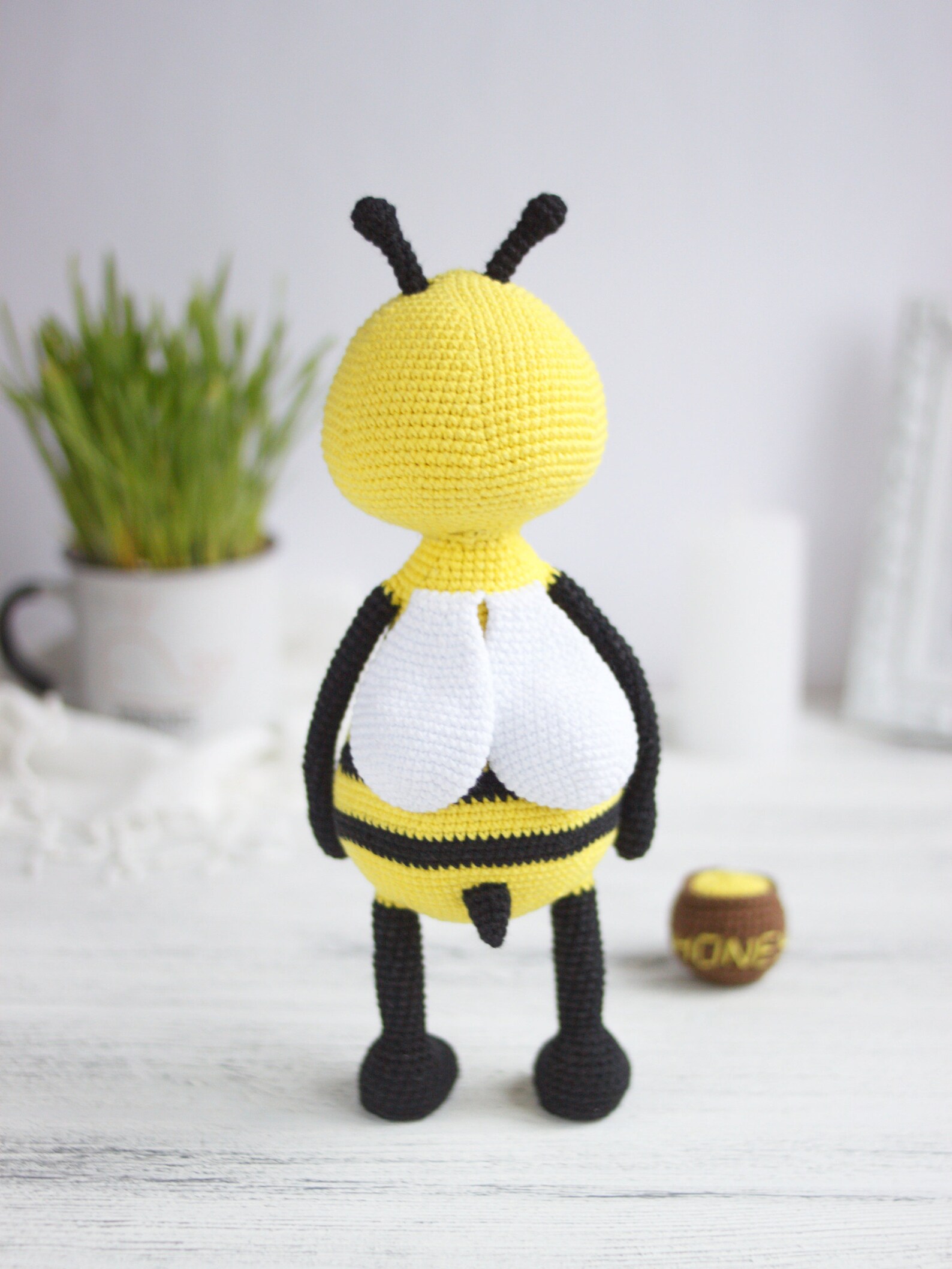 Bee Toy With Flower for Kids. Little Bumble Bee. Crochet Toys Etsy