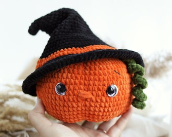 Pumpkin plush Halloween toy. Thanksgiving gift. Autumn toy