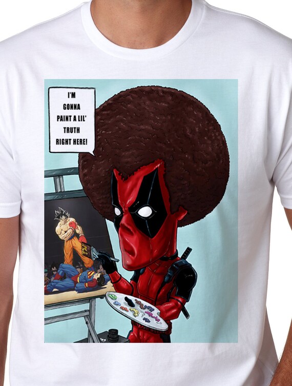 deadpool bob ross keychain