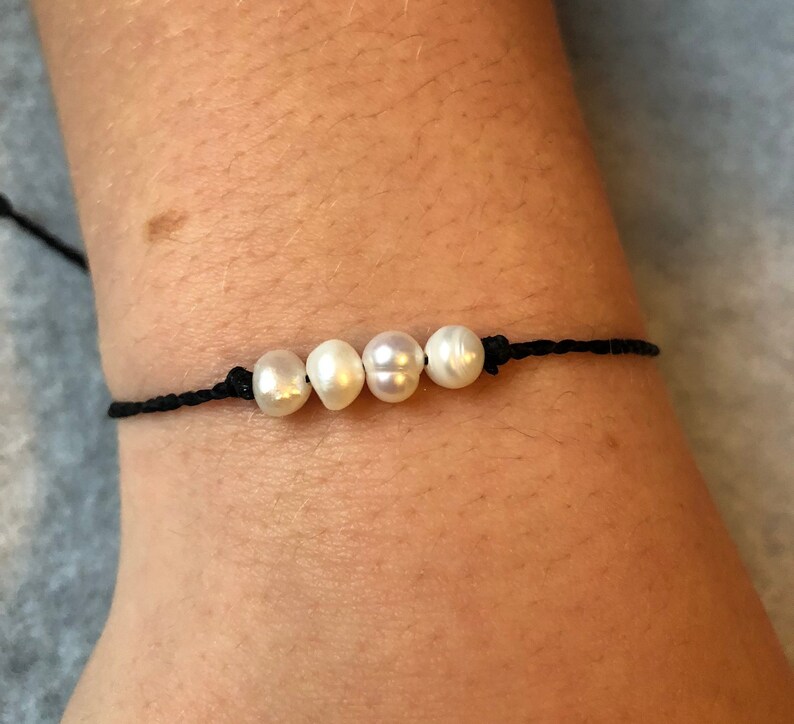 Fresh Water Pearl Waxed String Beach Bracelet