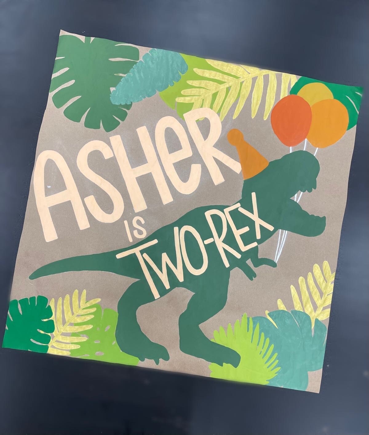 Hand Painted Custom Party Banner Kraft Paper Banner Etsy