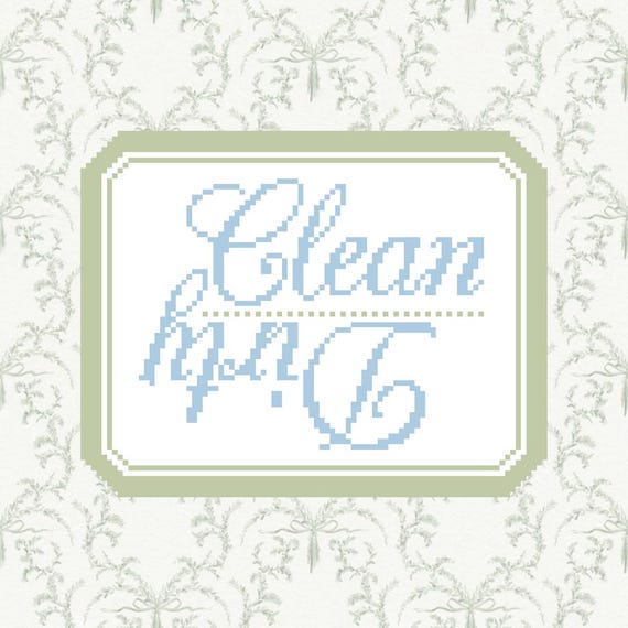 Clean/Dirty Sign, Dishes Stitch Chart, Dish Magnet, Needlepoint Digital Chart, Needlepoint & Cross Stitch Chart, Needlepoint PDF Pattern