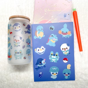 Cute PKMN Water Starters Sticker Sheet/Laptop Stickers/ Cute Stickers/ Vinyl Stickers/ Waterproof/ Journal/ Art