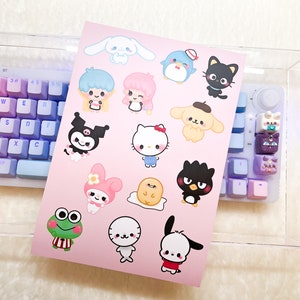Cute Friends of SanPuroland Sticker Sheet/Laptop Stickers/ Cute Stickers/ Vinyl Stickers/ Waterproof/ Journal/ Art