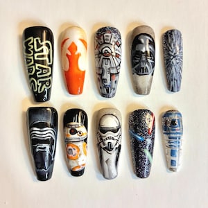 Hand Painted Star Wars Inspired Press On Nails
