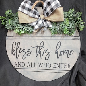 Front Door Decor | Welcome Sign | Bless this Home and all that Enter | Bless this Home | Blessed Home Decor | Blessed Welcome Sign |