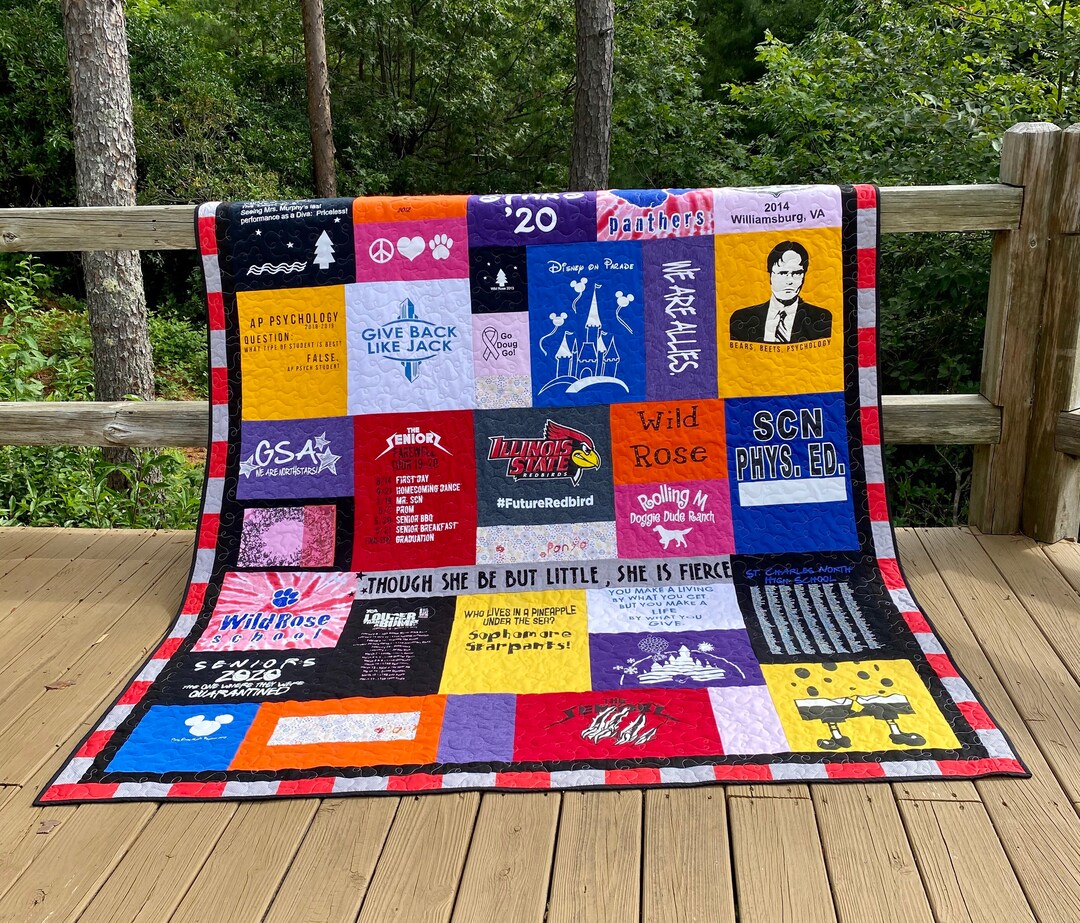 Tshirt Quiltmemory Quiltkeepsake Quiltcollege Quiltsport Quilt