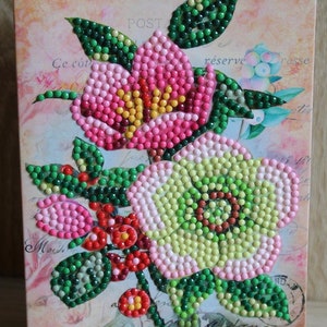 Diamond  Grußkarte, Grußkarte, Geburtstagskarte, Blumen