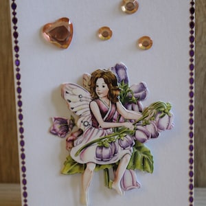 3D Karte, Karte,Handarbeit, Unikat, Grußkarte, Blumen, Elfe