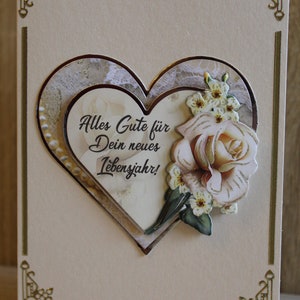 3D Karte, Karte,Handarbeit, Unikat, Geburtstagskarte, Grußkarte, Blumen, Alles Gute für Dein neues Lebensjahr!