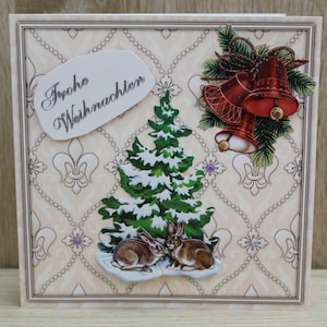 Weihnachtskarte, 3D Karte, Karte,Handarbeit, Unikat