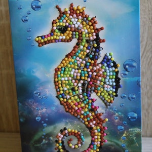 Diamond Grußkarte, Grußkarte, Seepferdchen, Meer,