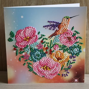 Diamond , Grußkarte, Grußkarte, Geburtstagskarte, Karte ,  Blumen ,Kolebri