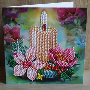 Diamond Grußkarte, Grußkarte, Weihnachtskarte, Gesteck,Kerze