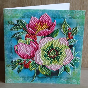 Diamond Grußkarte, Grußkarte, Weihnachtskarte, Gesteck, Blumen, Weihnachten