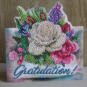 Diamond , Grußkarte ,Karte, Aufstellkarte, Geburtstagskarte, Blumenstrauß, Gratulation