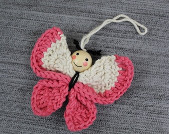 Butterfly Pendant Butterfly Pendant Crocheted Butterfly Lucky Charm