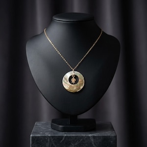 Minimalist Black Shell Charm Necklace: 14k Gold Filled Pomegranate Jewish Jewelry