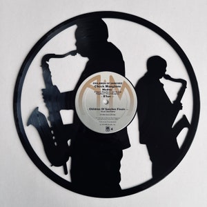 Jazz Sax Duo Vinyl Record Art